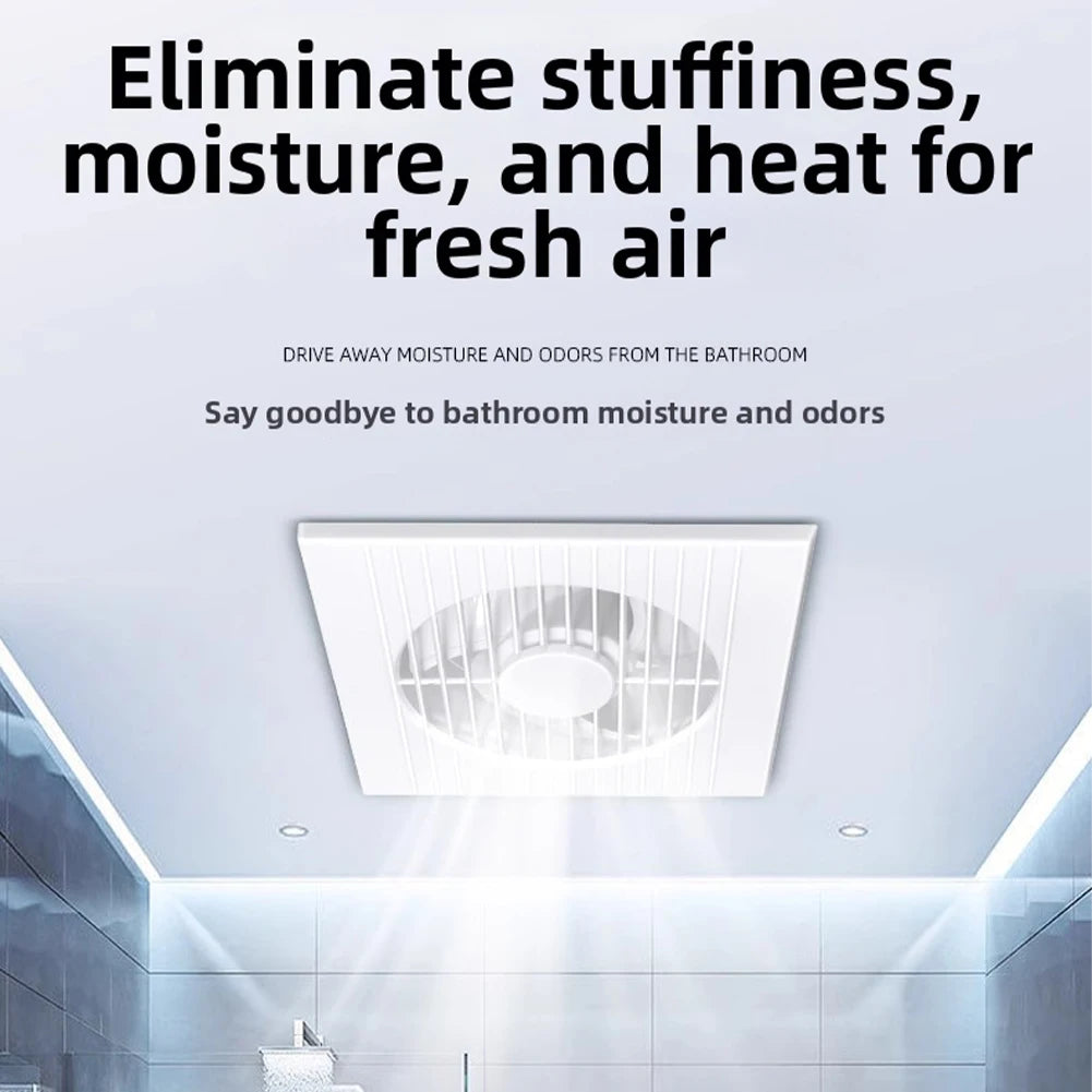 4 Inch Exhaust Fan for Bathroom and Kitchen Use with Compatibility for 10cm and 11cm Round Vent Holes Window Mounting Enabled