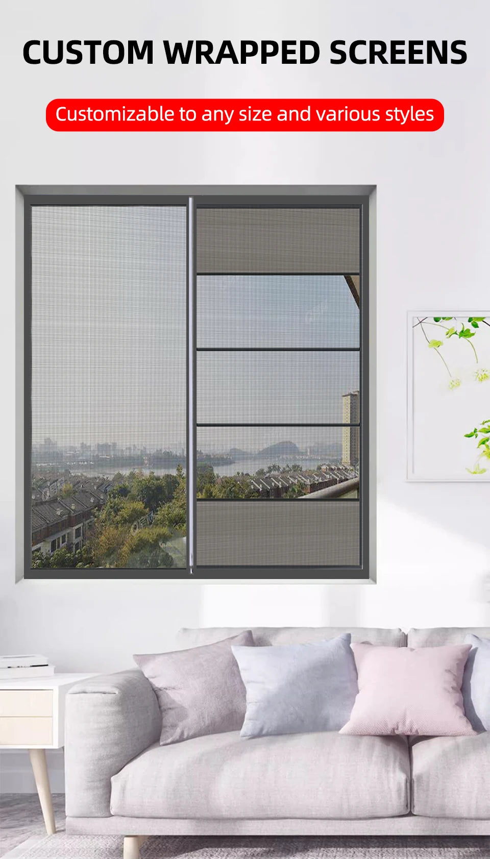 50cm/120cm Black Velcro Window Screen Breathable Mosquito Net Washable Custom Size Black Mesh Black Edging Reusable Summer Insect Proof Net