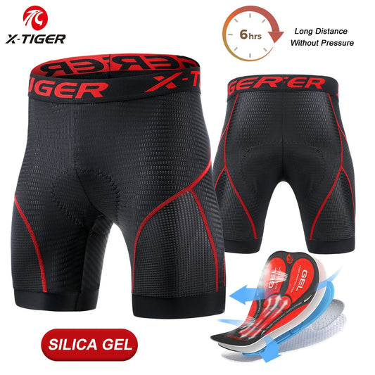 S-3XL Plus Size Cycling Underwear Gel Pad Breathable Non-Slip Men Cycling Shorts Shockproof Bicycle Under Pant MTB Road Bike Riding Shorts Male Sports Apparel Accessories
