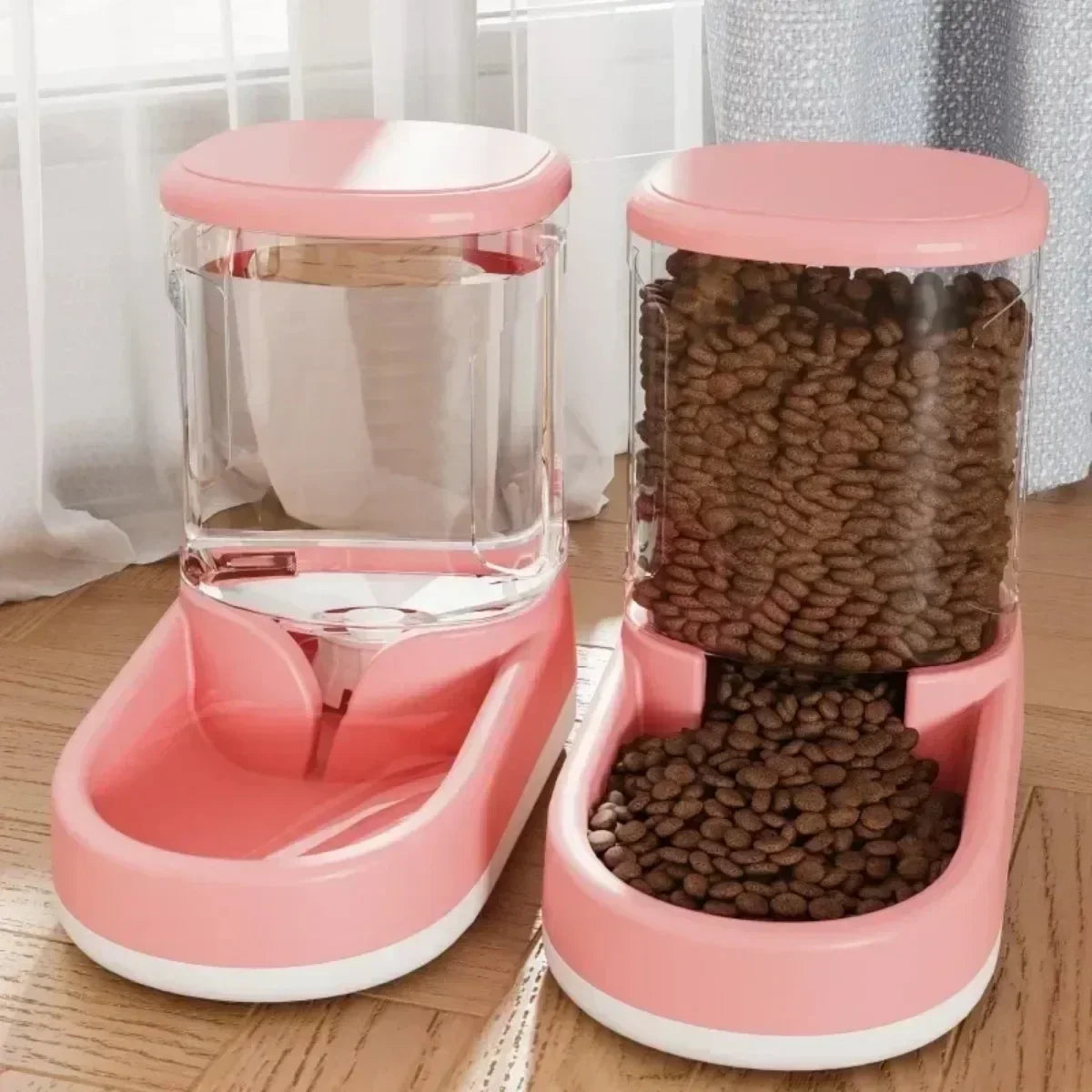 NEW Arrivals Pet Automatic Feeder Set Cat Food Bowl Things for Cats Puppy Bowl Feeding Watering Supplies Drinker Dog Food Storage Dispenser Cats Accessories Pets Products