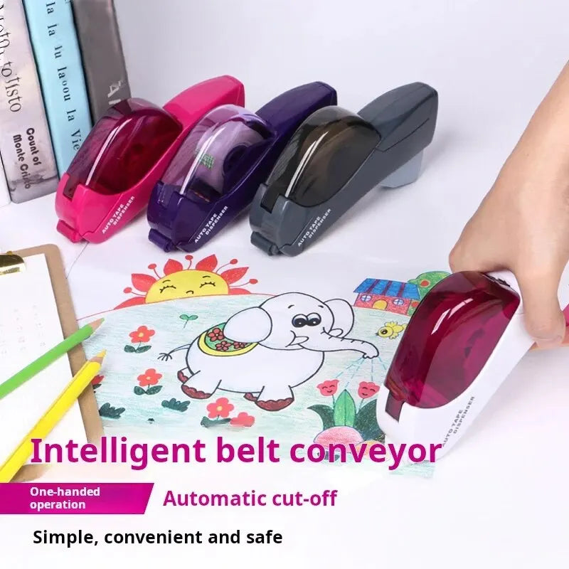 Intelligent Transparent Tape Cutter Portable Stationery Hand Held Tape Holder Study, Office Supplies