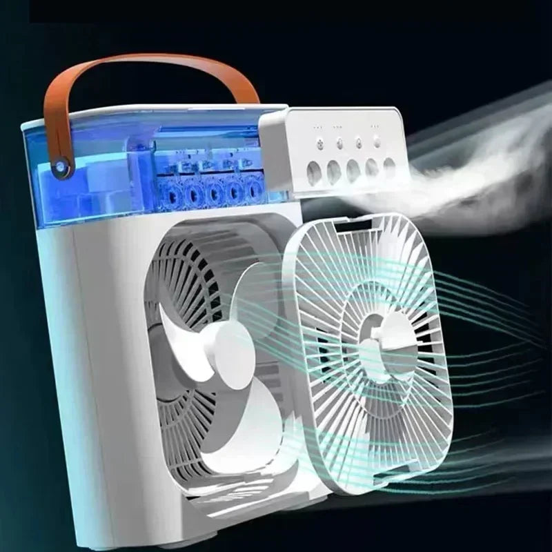 NEW Arrivals 3 In 1 New Fan Air Conditioner Household Small Air Cooler LED Night Light Portable Humidifier Air Adjustment Fan Office Home Fan Supplies