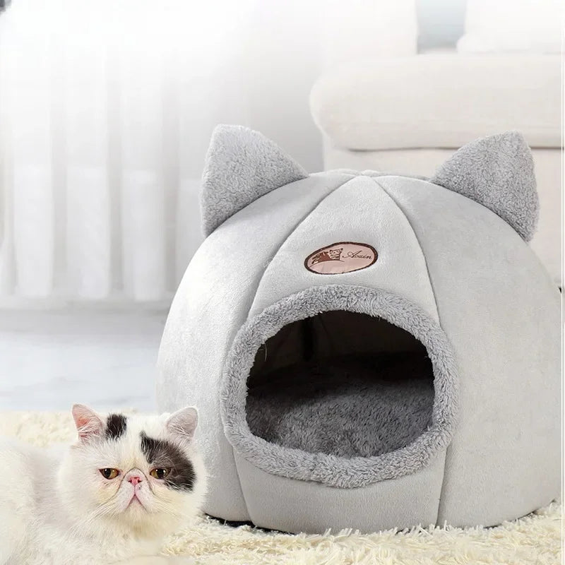 New Deep Sleep Comfort in Winter Cat Bed Little Mat Basket Small Dog House Products Pets Tent Cozy Cave Beds Indoor