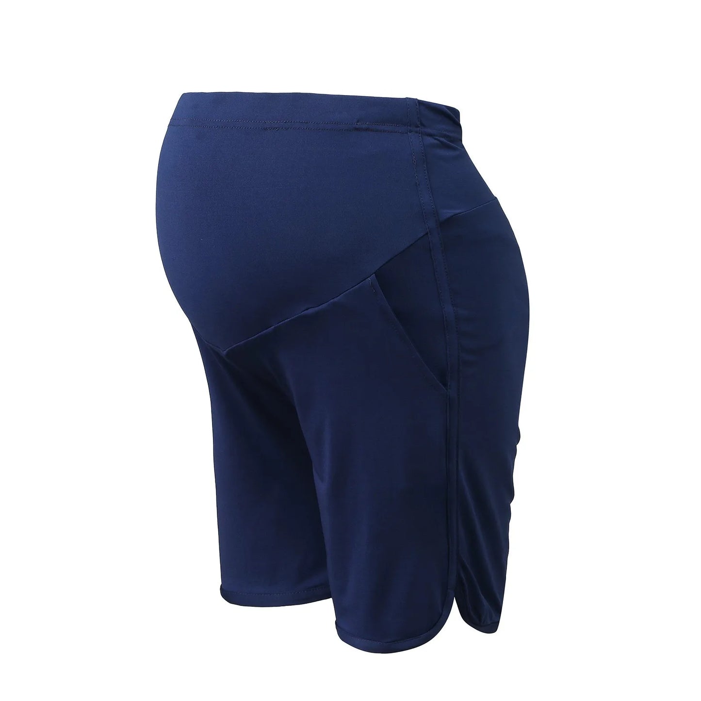S-2XL Women's Maternity Shorts Elastic High Waist Loose Casual Shorts with Pockets for Pregnancy Comfort Cropped Pants