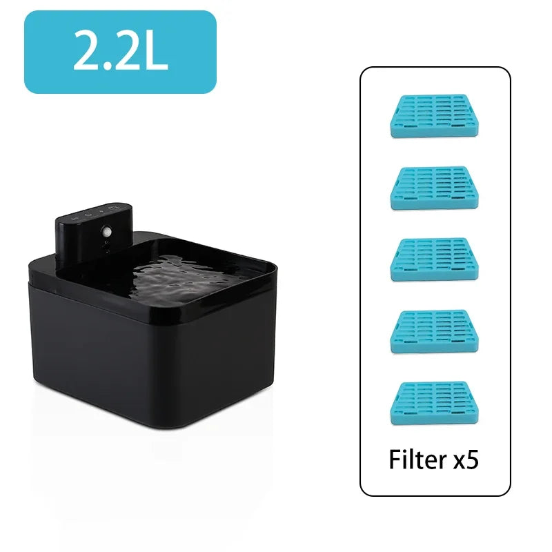 NEW Arrivals 2.2L 2 Water Modes Cat Water Fountain Battery & Sensor 2 in 1 Drinking Fountain For Cats Dog Drinker Wireless Pet Water Dispenser Accessories Pets Supplies