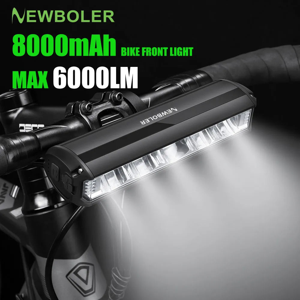 Bicycle Light Front 6000Lumen Bike Light 8000mAh Waterproof Flashlight USB Charging MTB Road Cycling Lamp Accessories