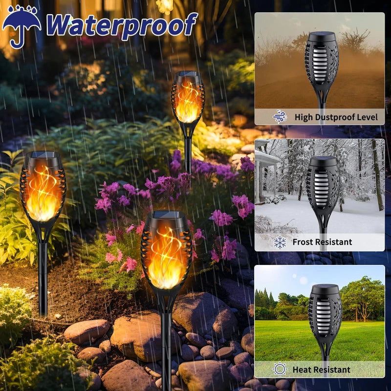 Outdoor LED Solar Torch Lights Waterproof Garden Decoration Lawn Pathway Flame Flickering Dancing Solar Lamp