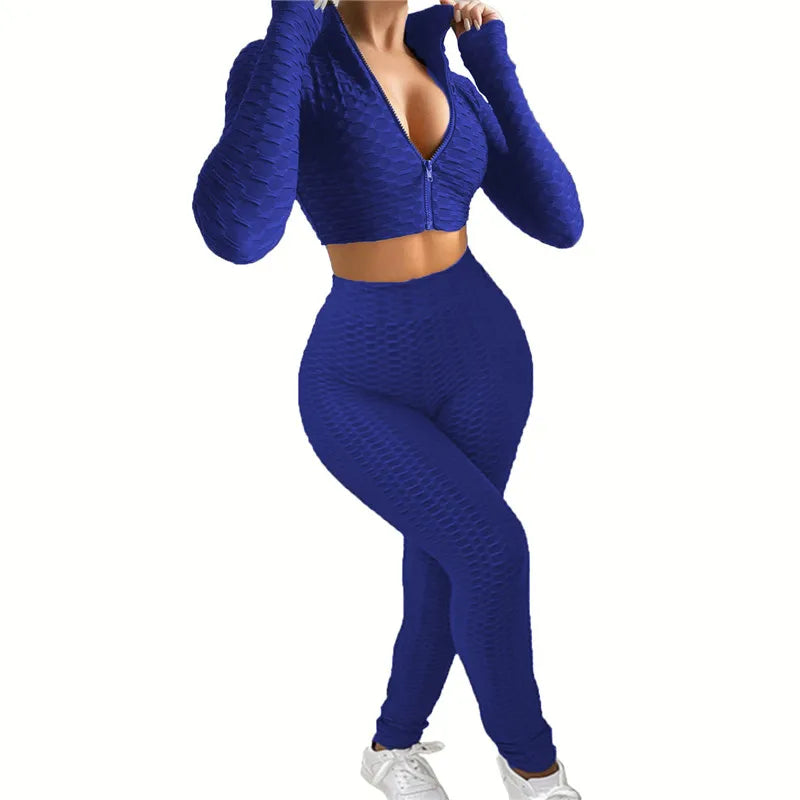 Women Sport Tracksuits 2pcs Yoga Sport Suit Gym Fitness Set Lady Running Hiking Fitness Gym Full Set Sportswear