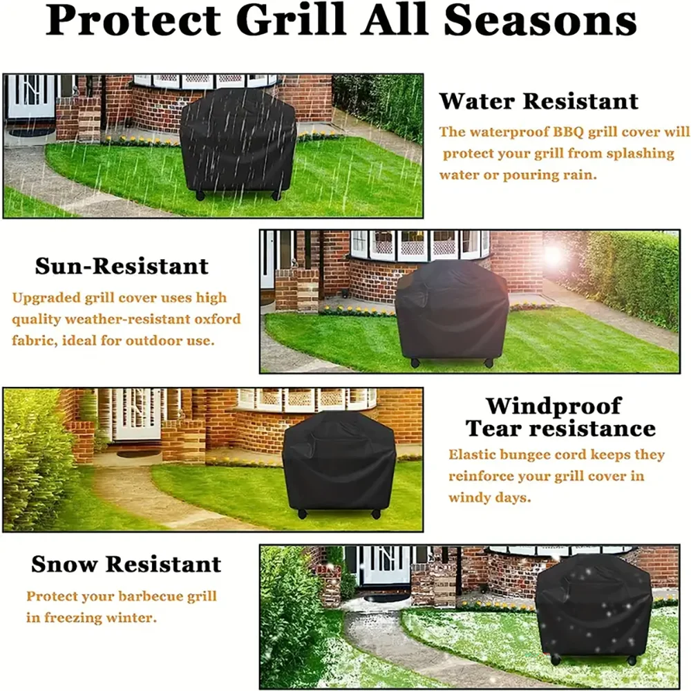 NEW S(80x60CM) XXL(190x17x117CM)  BBQ Grill Barbeque Cover  Anti-Dust Waterproof Weber Heavy Duty Charbroil BBQ Cover Outdoor Rain Protective Barbeque Cover