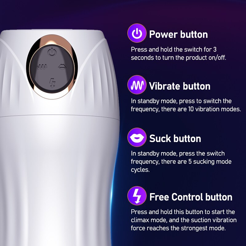 Automatic Male Masturbator Vibration Blowjob Sucking Machine Silicone Vagina Masturbation Cup Sex Toys Adult Goods for Men