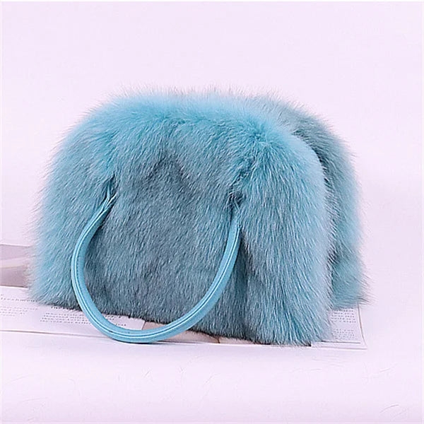 New Women's Clothing Designer Brand Luxury Real Fox Hair Large Capacity High-End Evening Party Business Dinner Handbag Charm Women's Fur Bag Purse Girls Ladies Luxury Fashion Apparel Accessories Clothing Supplies
