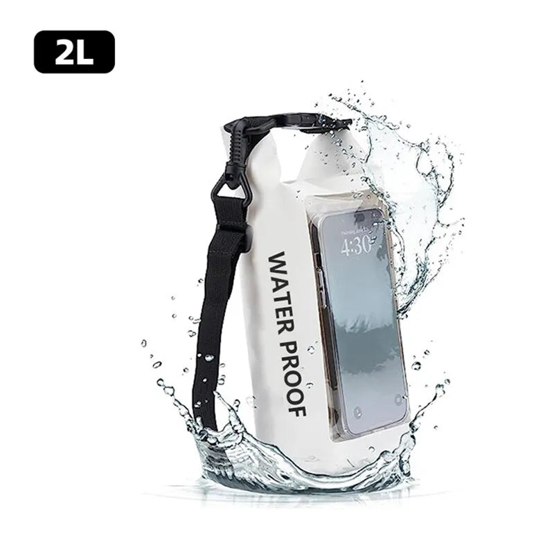5L Large Capacity Dry Bag Swimming Pack Touch Screen Outdoor Waterproof Kayak Storage Bag Trekking Drifting Rafting Surfing Boating Backpack