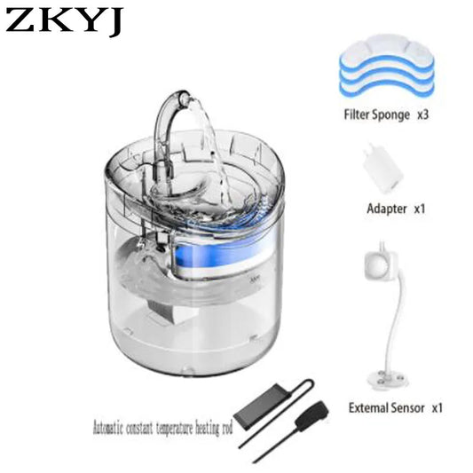 NEW Arrivals Automatic Sensor Cat Dog Water 2L Fountain With Faucet Dog Water Dispenser Transparent Filter Drinker Pet Sensor Drinking Feeder Pets Supplies
