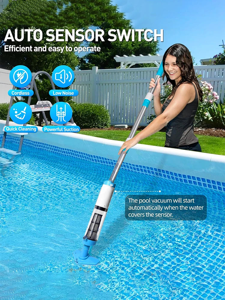 NEW 3 in 1 Set Professional Cordless Rechargeable Water Pool Vacuum Cleaner Handheld Pool Cleaner Suitable For Spa Center Bathtub Sand Debris Home Cleaning Supplies