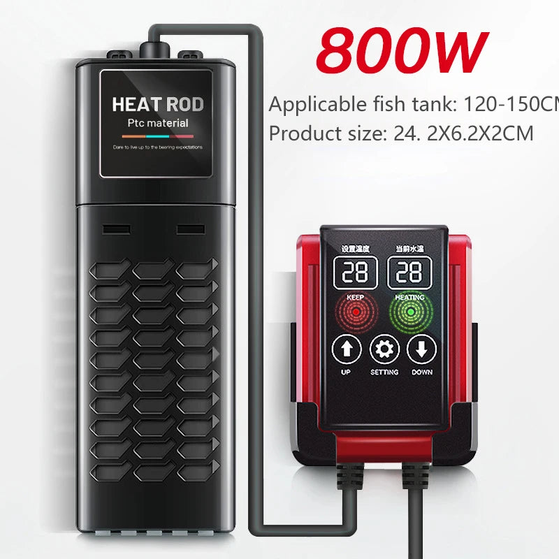 1200W Fish Tank Heater Aquarium Temperature Controller LED Digital Display Heating Rod Constant Temperature Accessories