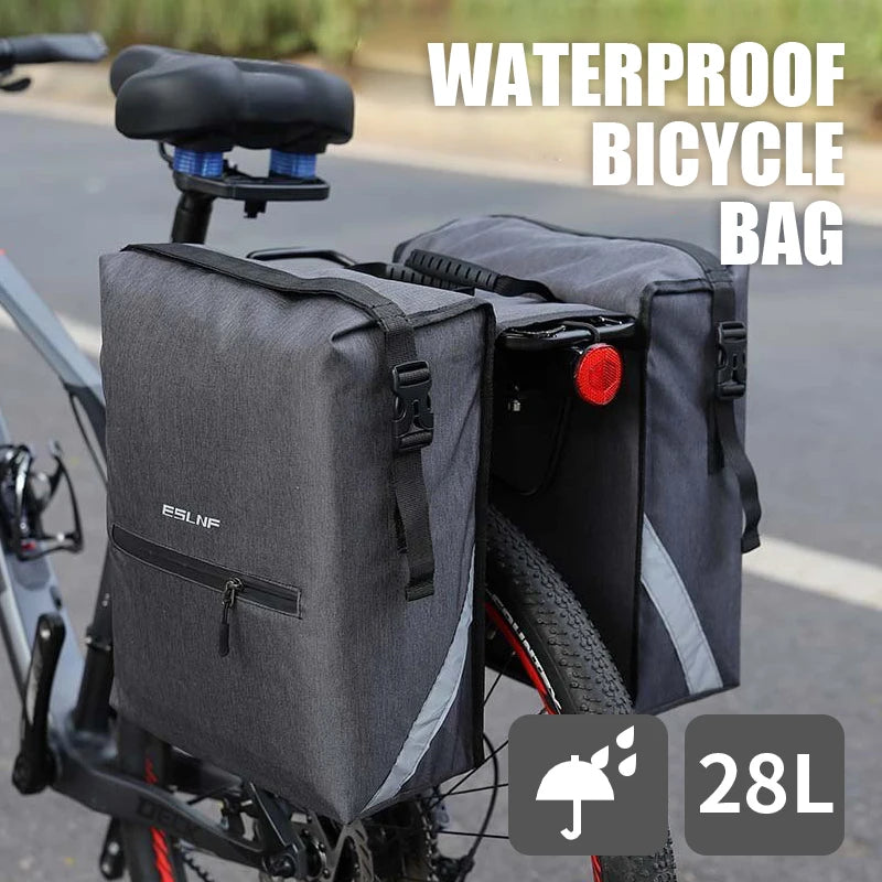 Bike Panniers - Road & Mountain Bike Large Capacity Waterproof Rack Bags, Outdoor Cycling Reflective Tail Bags