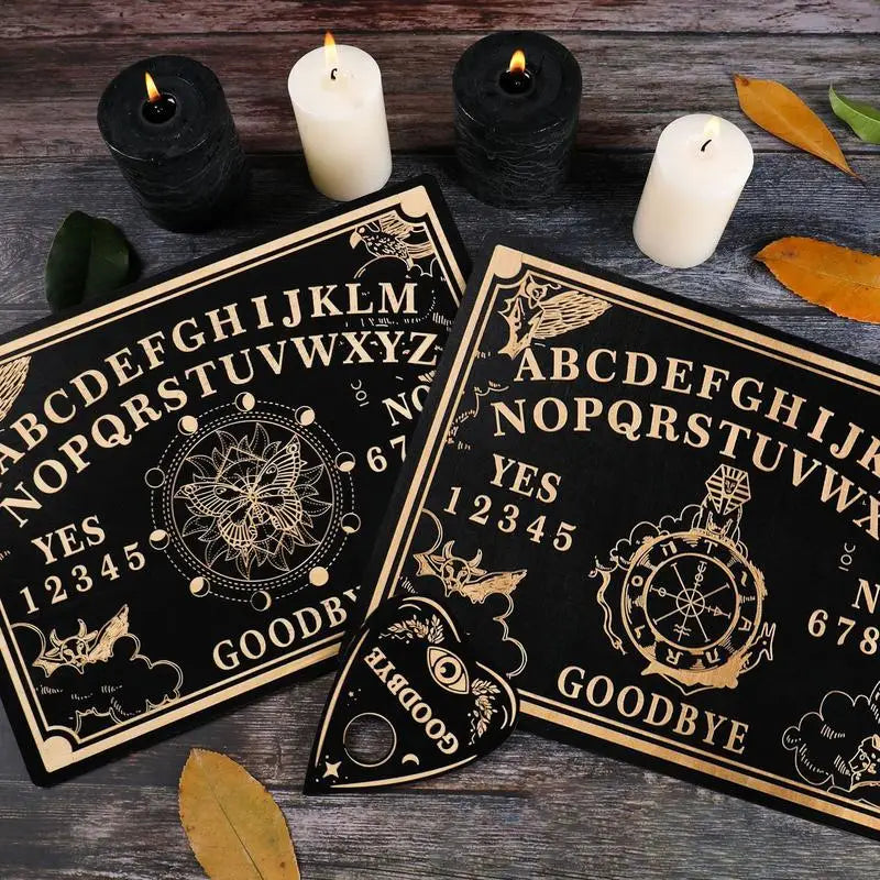 12inch Ouija Board Wooden Divination Pendulum Board Engraved Ma-gic Board Metaphysical Message Witch Pendulum Board Kit