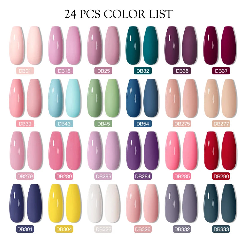 NEW Arrivals 24/40.120PCS Set Colors Gel Nail Polish Set Semi Permanent Hybrid Gel Varnish Set Base Top Coat Soak Off UV LED Nail Gel Kits Manicure Pedicure Accessories Nail Care Tools Sets Cosmetic Supplies