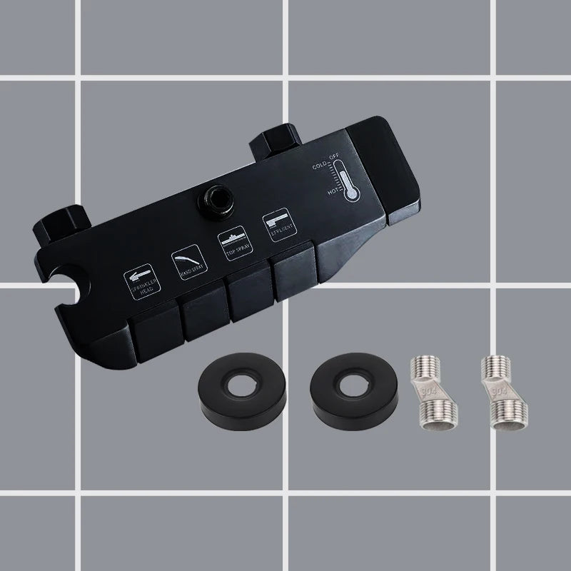 LED Lights Shower Set Accessories Brass Shower System Bathroom Thermostatic Faucet Hot Cold Mixed Bathtub Shower Faucet LED Digital Faucet