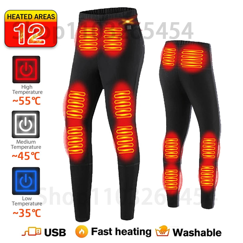 2 PCS Women Men Suit S-3XL UK Plus Size Electric Clothes 52 Areas New Material Technology Heated Underwear Winter Thermal Underwear Women Men Heating Jacket Winter Accessories USB Electric Heating Clothes