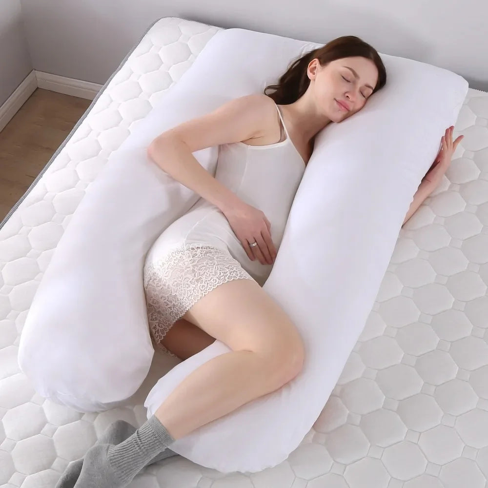 NEW Pregnant Women Sleeping Support Pillow Cotton Pillowcase U Shape Maternity Pillows Pregnancy Side Sleeper Bedding No Filler Women Pregnancy Supplies