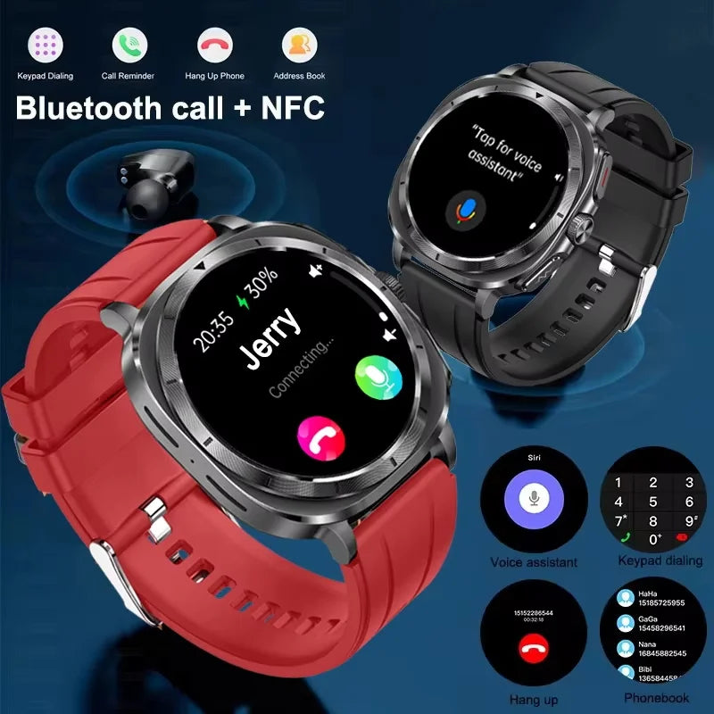 New Health Track Smartwatch NFC Air Pump Airbag Lipids ECG+PPG Uric acid Health BT Call Measure Health Smartwatch Men Women Sports Health Care Supplies