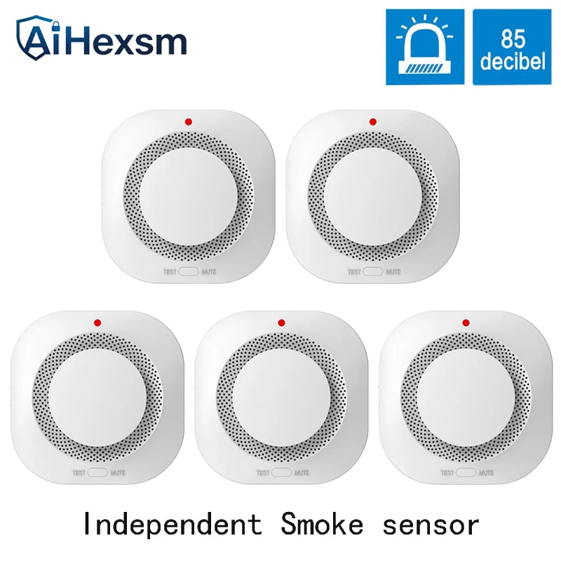 2/3/5/10 PCS Set Independent Fire Smoke Detector Sensor For Home Warehouse Security Smart Smoke Fire Alarm Replaceable Home Office Hotels Security Supplies