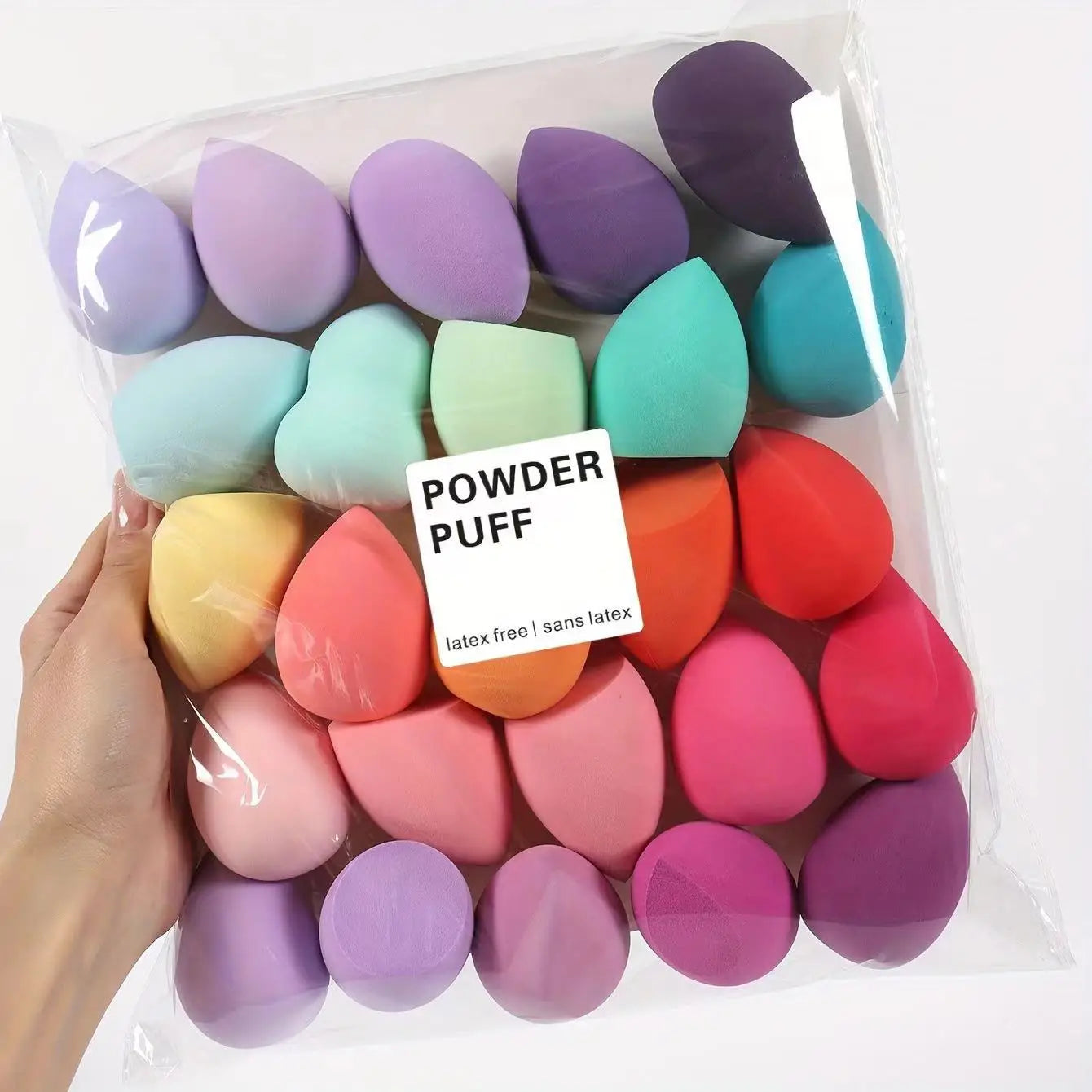 18 PCS Set Make-Up Sponge Set, Suitable for Liquid BB Cream Powder Application, Make-Up Egg Dry Wet Dual-Use Powder Puff Ladies Cosmetic Accessories