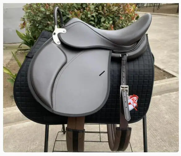 Western Leather Hand Carved Ranch Roper Horse Saddle + Accessories with Matching Headstall, Breastplate, Reins & Back Cinch, Seat Size Horses Supplies