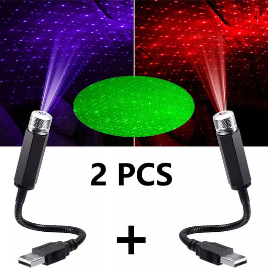 2-3 PCS Romantic LED Starry Sky Night Light 5V USB Powered Galaxy Star Projector Lamp for Car Roof Room Ceiling Decor Plug and Play