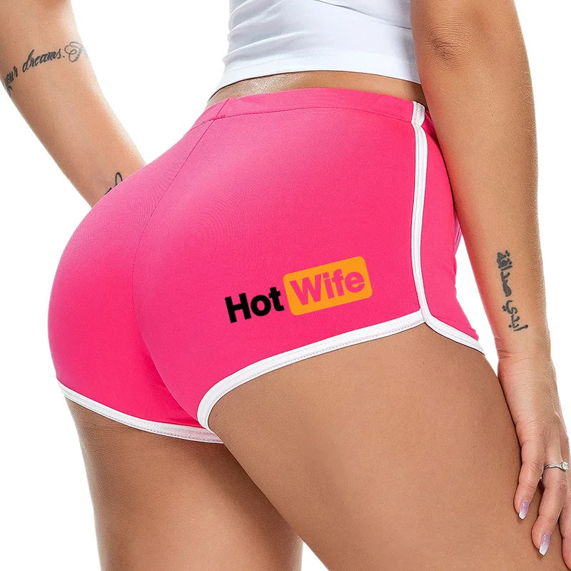 NEW Arrivals S-2XL EU Size Sexy *Hot Wife* Shorts Hot Pants for Girls New Women Shorts Sexy Female Lingerie Stretch Sports Running Hiking Cycling Shorts Yoga Pants Home Underwear Beach Bar Shorts