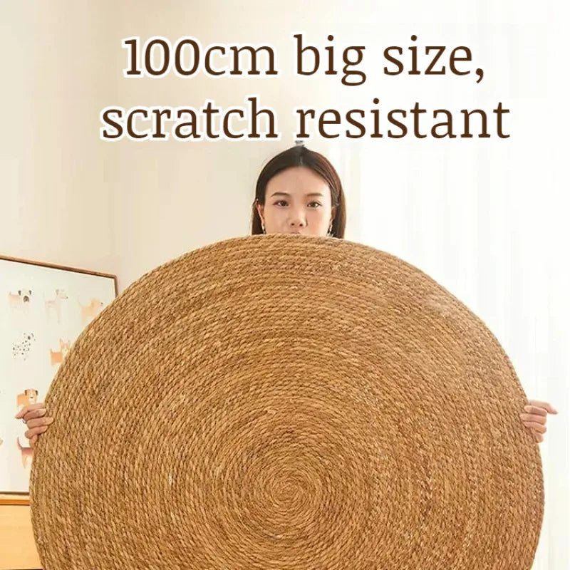 NEW Arrivals 100CM Cat Scratching Board Large Claw Sharpening Cat Toys Wear-Resistant Non-Debris Scratching Basin Cat Nest Rattan Cat Sleeping Mat Pets Supplies