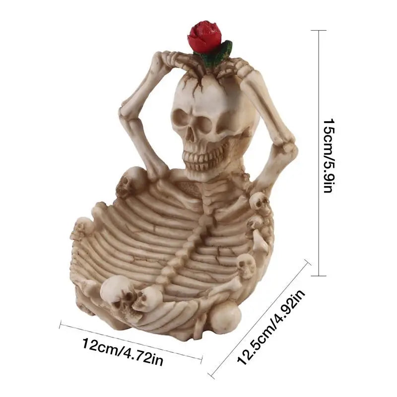 Halloween Candy Fruit Trick or Treat Bowl Realistic Skull Fruit Tray Haunted Party Props Skeleton Bowl For Trick Or Treating Halloween Party Decoration