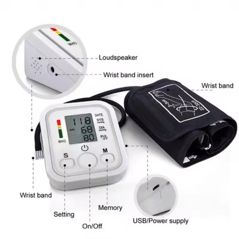 Finger Pulse Oximeter Or Blood Pressure Monitor Kit, Heart Rate SpO2 Saturation Meter Home Medical Device Health Care Supplies