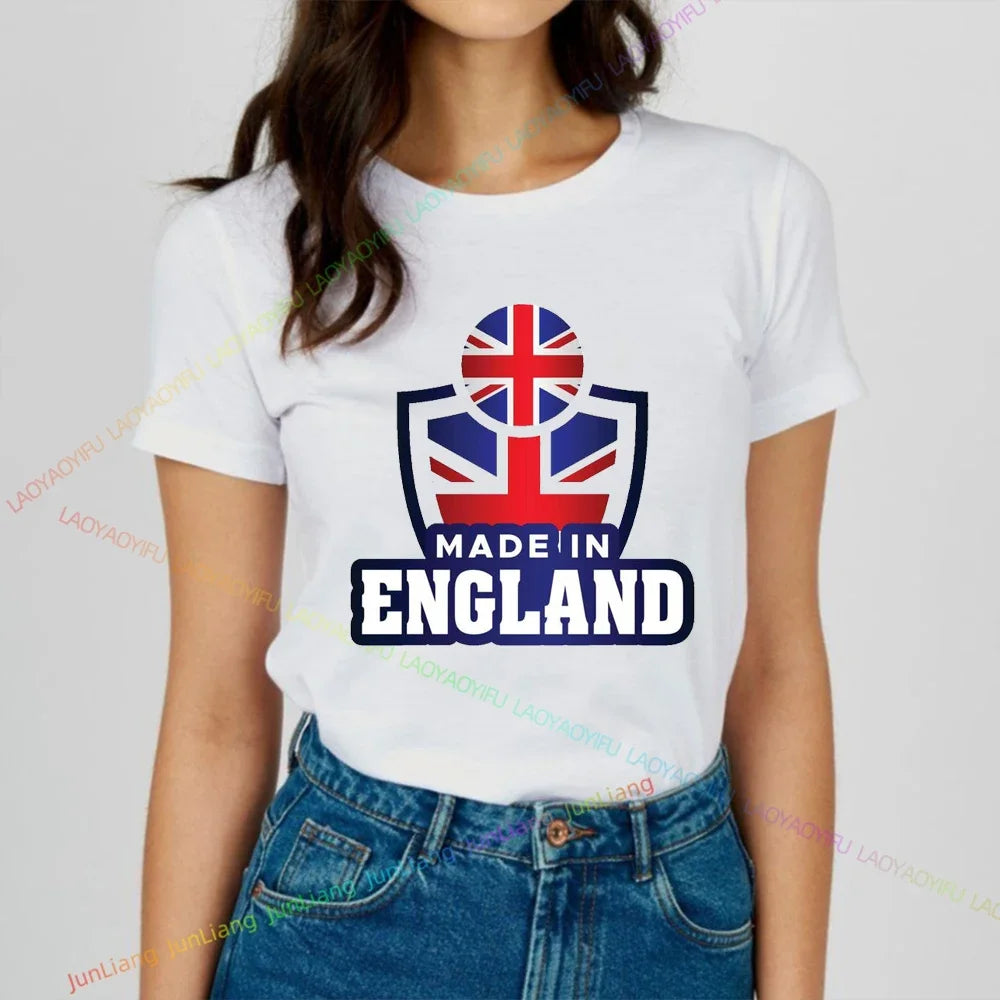 NEW Arrivals  S-4XL Summer New Shirt England Flag Badge Unisex Patriotism Graphic T-Shirts Women's T-Shirts Men T-shirt Short Sleeve Tee Women Men Casual Sports Supplies