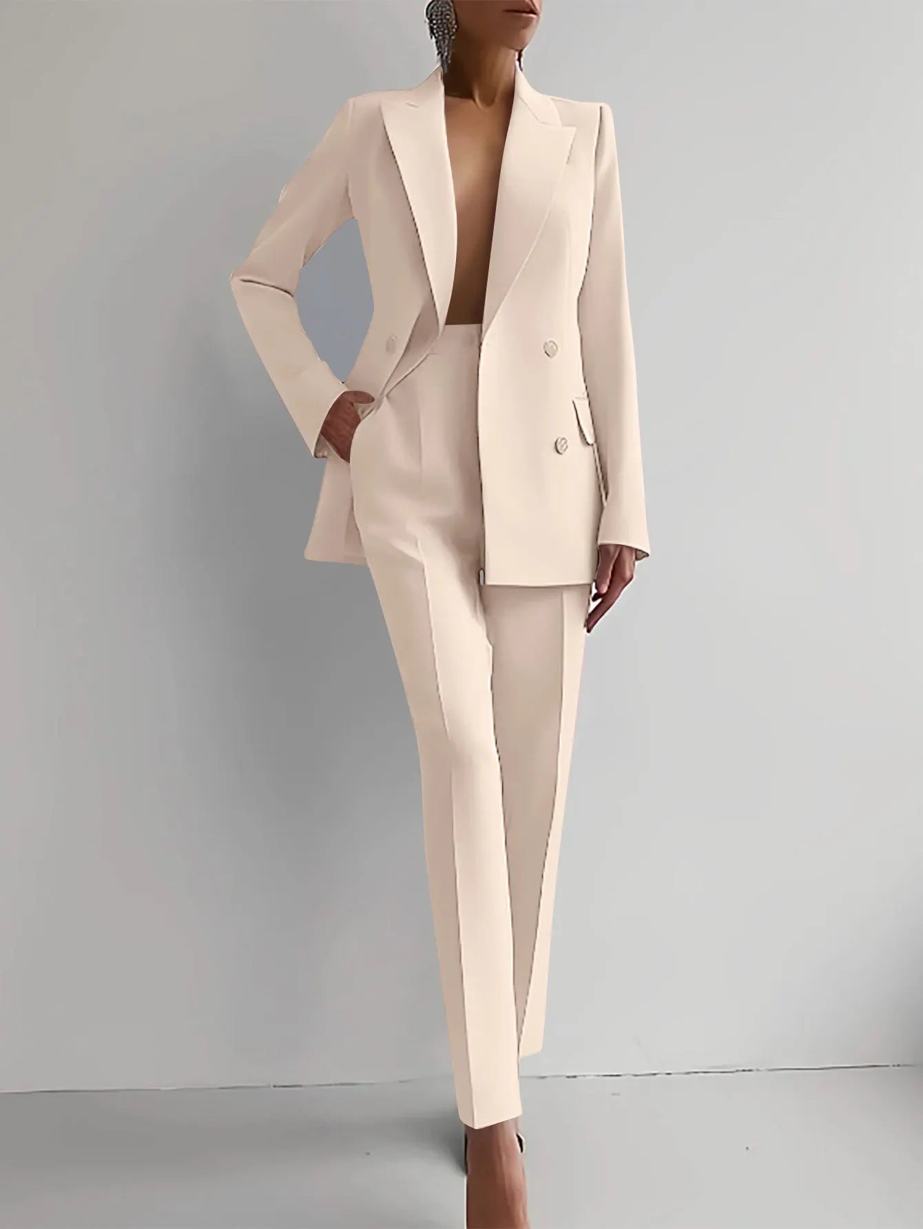 NEW Arrivals 2PCS Set S-2XL 7 Colors Italian Women Luxury Office Lady Blazer Pants Jacket Suit Coats Autumn Winter Formal Business Suit Ladies Luxury Fashion Clothing Supplies