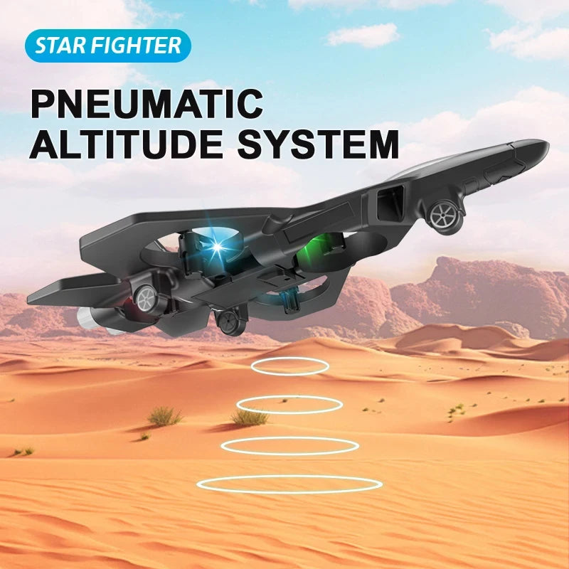 2.4G Remote Control Fighter Electric Foam Glider Stunt Tumbling UAV Hovering Helicopter with LED Colorful Lights Aircraft Model Adults Children Games Electric Toys