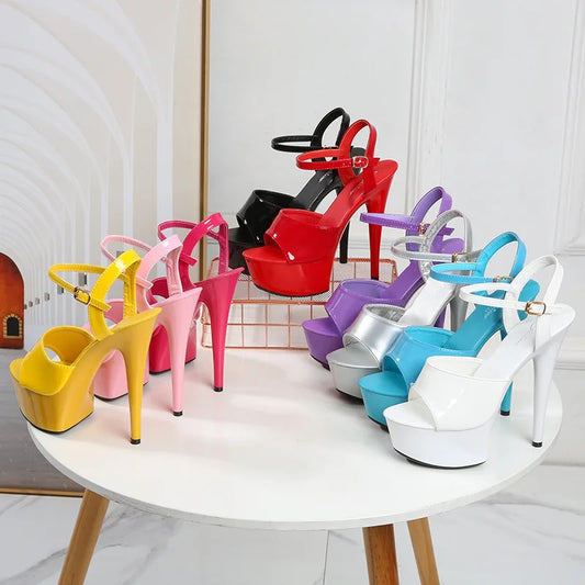 New Pole Dance Shoes Stripper Pole Dance Multi-Colors High Heels Women's Sexy Show Shoes Sandals Party Club 15 CM Platform High-Heeled Wedding Guest Footwear Apparel Accessories