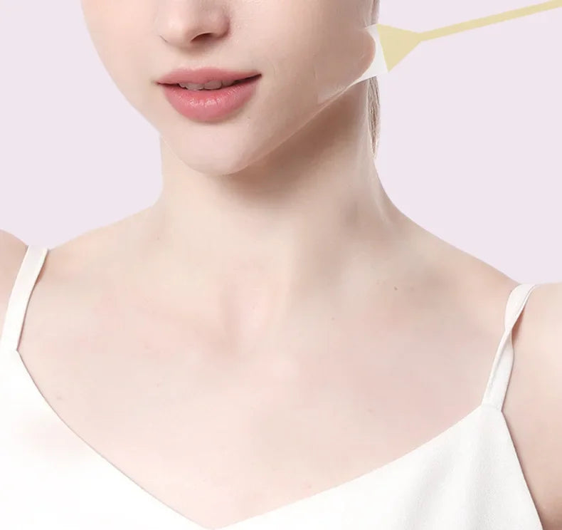 NEW 20PCS + 4 Ropes Set Black/Beige Color Face Stickers Neck Eye Lifter Sticker Wrinkles Removal Anti Aging Patch  Face Lift Tape Invisible Facial Slimming Tape Wrinkle Removal Sticker Women Beauty Salon Supplies