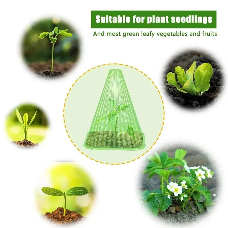5 Pcs Growth Box Planting Tent Reusable Square Use Plant Clock Cover To Protect Plants From Bird Frost and Snail Damage Green