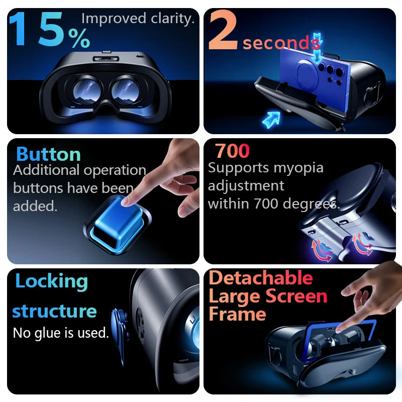 Top 1 Virtual Reality  Glasses 3D Headset Virtual Reality Devices Helmet Viar Lenses Goggle Eyewear Smartphone Cell Phone Smart  Game Controller Set + Mysterious Gift VR Google