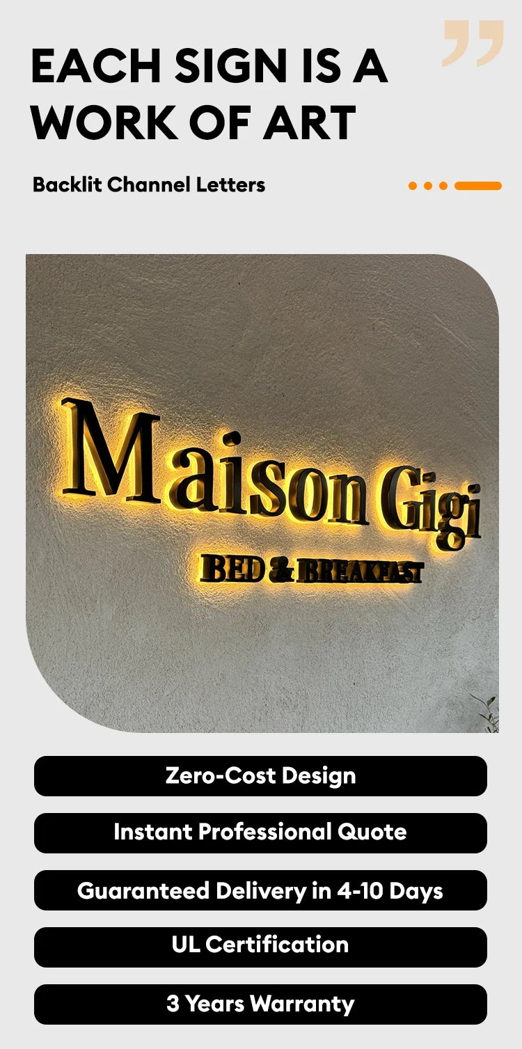 Custom and Contact Us 3D Led Business Signs Outdoor Led 3D Shops Signs for Business Indoor Metal Business Logo Signs