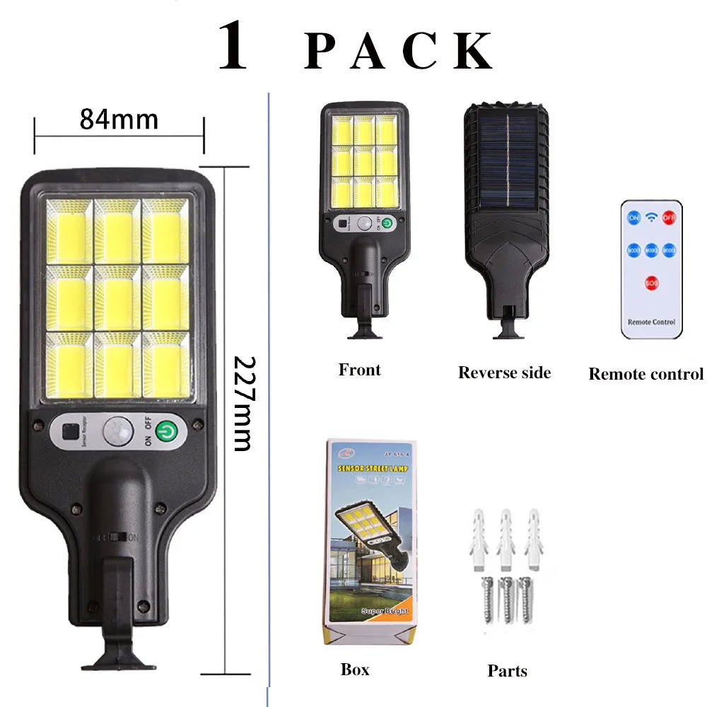 2000LM Solar 43/55 LED Lights Outdoor Solar Lamp of Motion Sensor 3 Modes Waterproof IP65 Solar Garden Light Street Yard Lantern