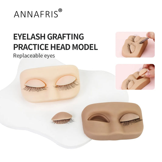 NEW 6 Colors Eyelash Portable Head Make-Up Training Mannequin With Removable Replacement Eyelids Practice Eyelash Mini Flat Model Head Cosmetic Accessories