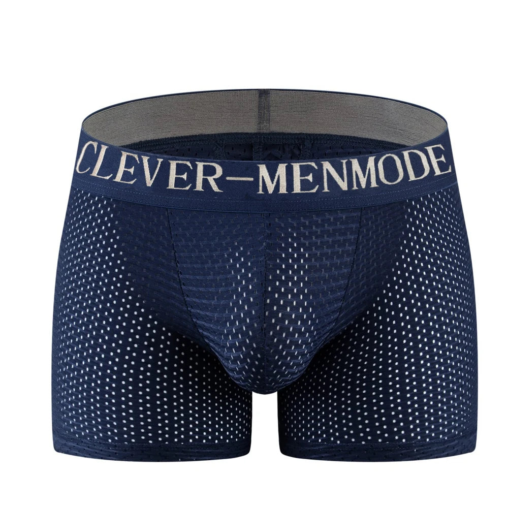 Adult CLEVER-MENMODE Sexy Men Padded Underwear Mesh Boxer Buttocks Lifter Enlarge Butt Push Up Pad Underpants Penis Pouch Panties