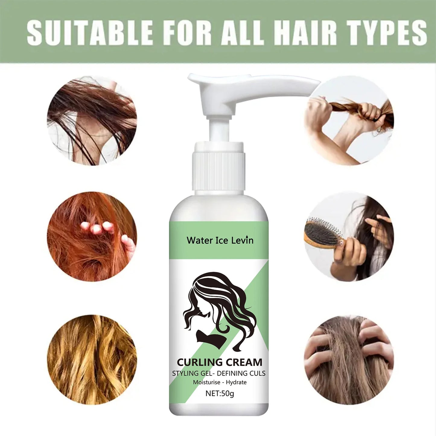 NEW Curly Hair Styling Korean Cream, Moisturizing and Smoothing Formula, Enhances the Elasticity and Shine of Curly Hair, Easy to Set Women Hair Care Accessories