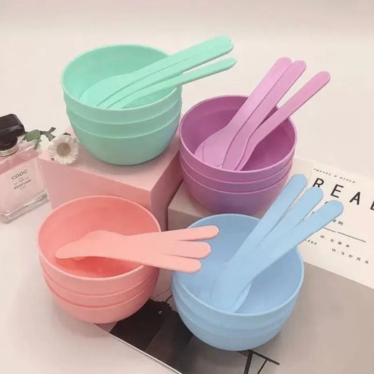 3 SET DIY Face Masks and Mud Bowl Spoon Set Portable Beauty Tools for Homemade Essential Oil Mixing and Skin Care
