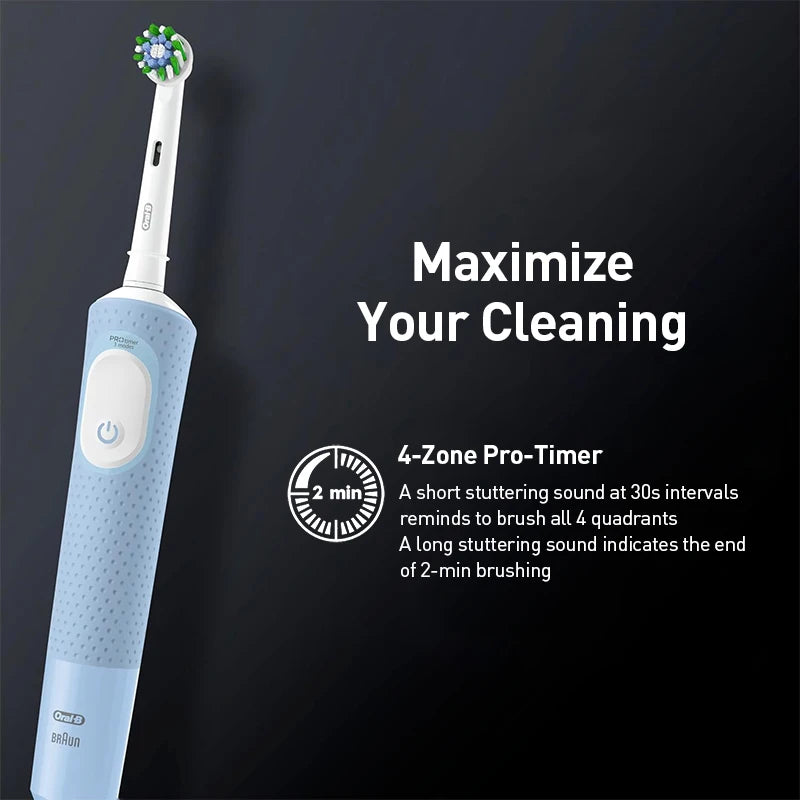 Original Oral B Electric Toothbrush D103 3D Action Daily Clean Teeth 3 Modes Visible Pressure Sensor Gum Cares Waterproof Rechargeable