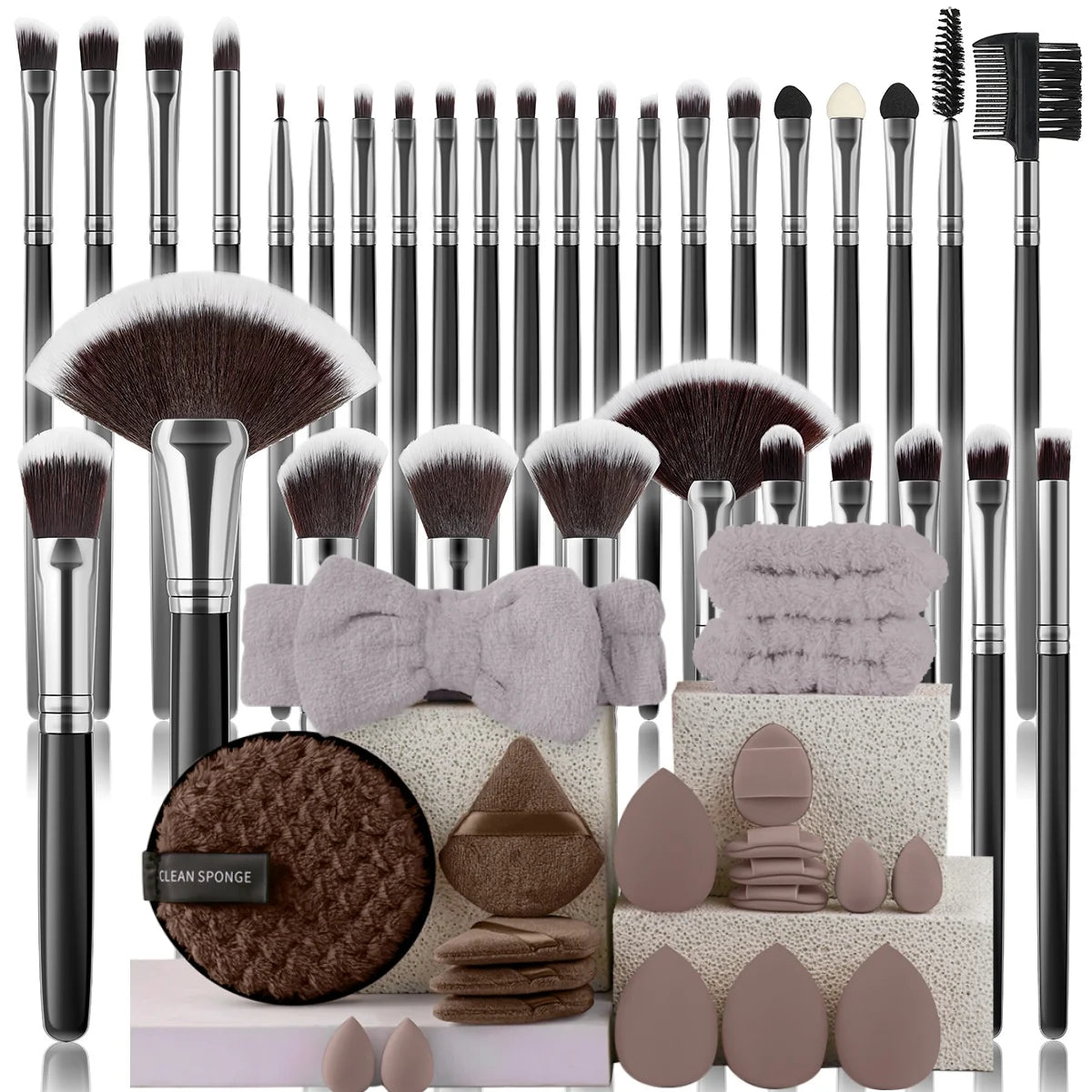 32 PCS Set 27 Colors  Professional Makeup Brush Set Cosmetic Tools for Powder Eye Shadow Foundation Blush Blending Beauty Makeup Brush Kit for Makeup Starters Women Cosmetic Tool Sets