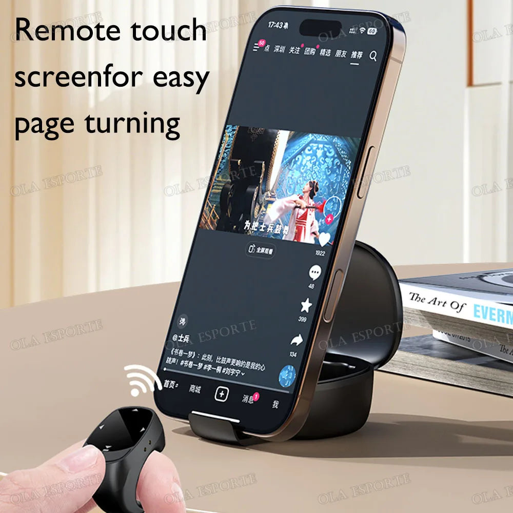 New Bluetooth Remote Control Touch Screen Page Turner Camera Video Recording Music Control For iPad iPhone Remote Scrolling Ring